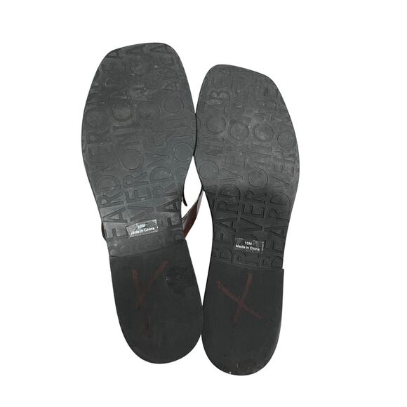 Veronica Beard Leather Thong Sandals Brown Women’s Size 10M Square Toe Flip Flop - Picture 9 of 10
